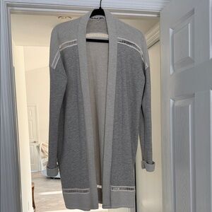 Michael Stars Beachy Light Gray Open Front Cardigan M